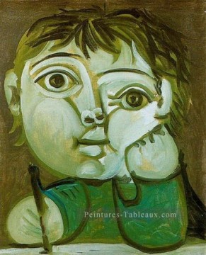 Claude ecrivant 1951 cubisme Pablo Picasso Peinture à l'huile